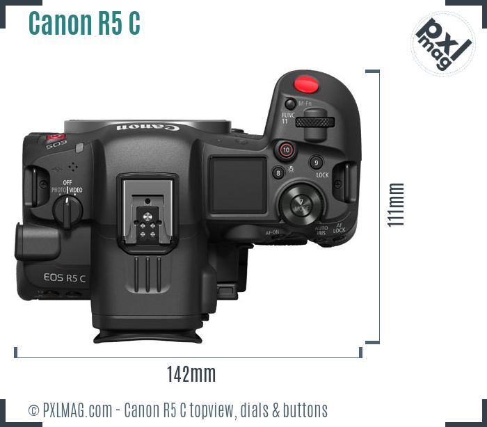 Canon EOS R5 C topview buttons dials