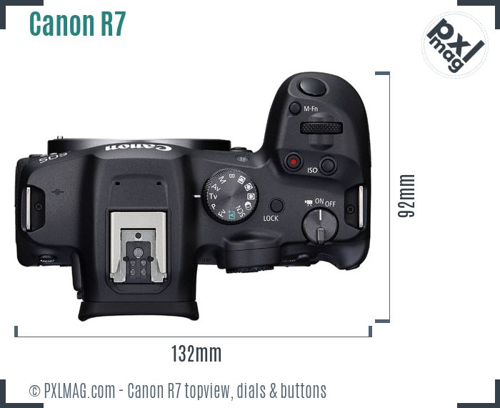 Canon EOS R7 topview buttons dials