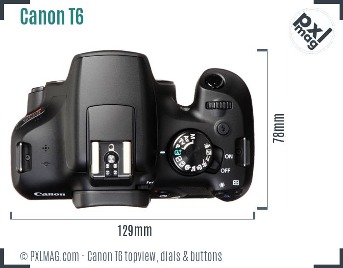 Canon EOS T6 topview buttons dials