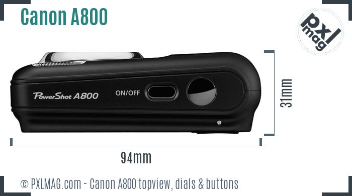 Canon PowerShot A800 topview buttons dials