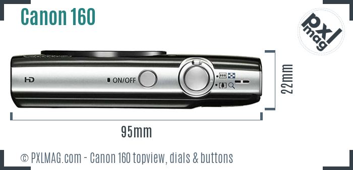Canon PowerShot ELPH 160 topview buttons dials