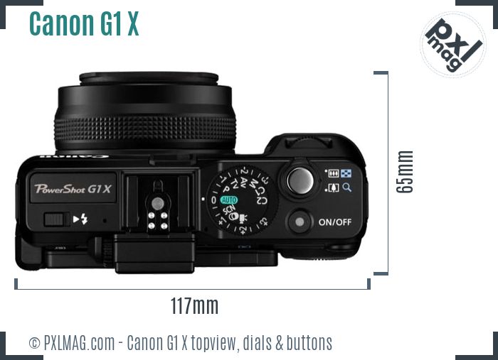 Canon PowerShot G1 X topview buttons dials