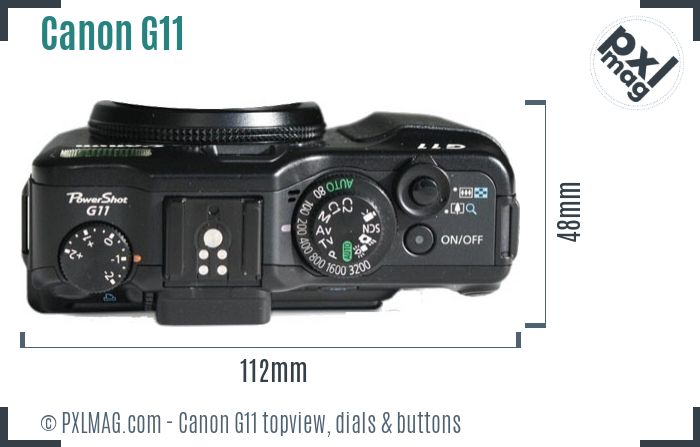 Canon PowerShot G11 topview buttons dials
