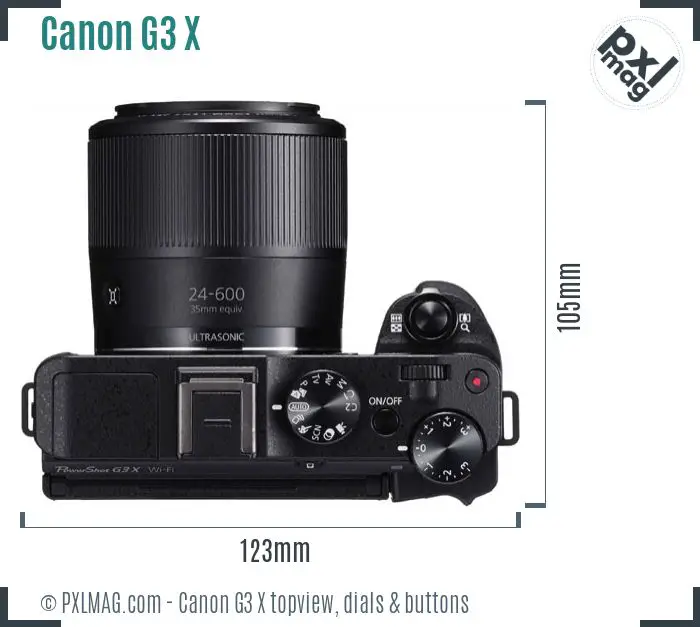 Canon PowerShot G3 X topview buttons dials