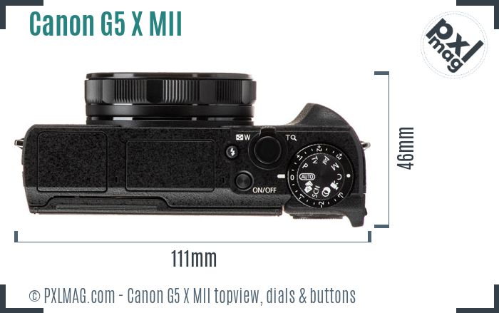 Canon PowerShot G5 X Mark II topview buttons dials