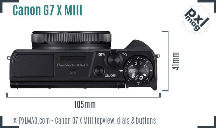 Canon PowerShot G7 X Mark III topview buttons dials