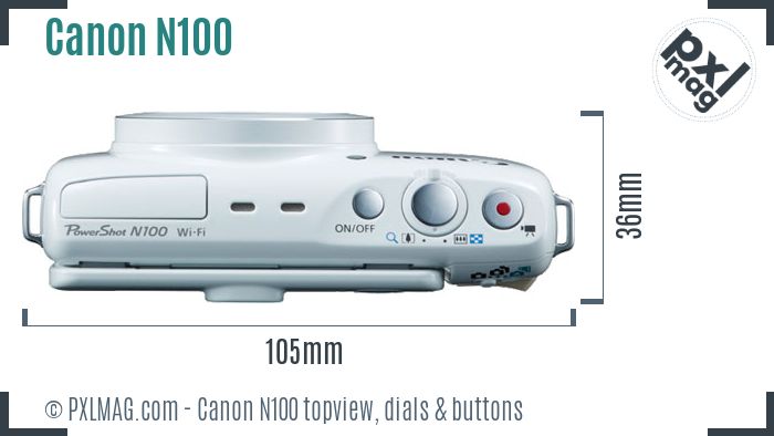 Canon PowerShot N100 topview buttons dials