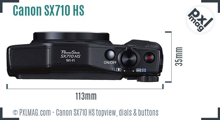 Canon PowerShot SX710 HS topview buttons dials