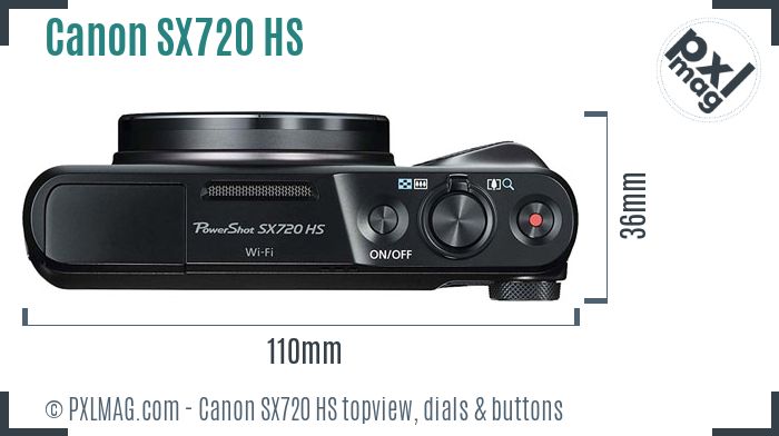 Canon PowerShot SX720 HS topview buttons dials