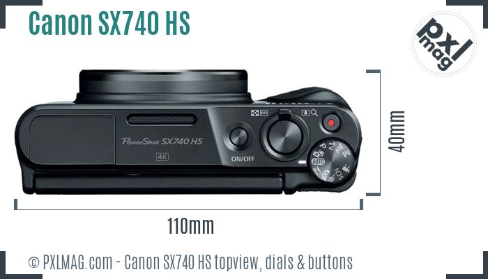Canon PowerShot SX740 HS topview buttons dials