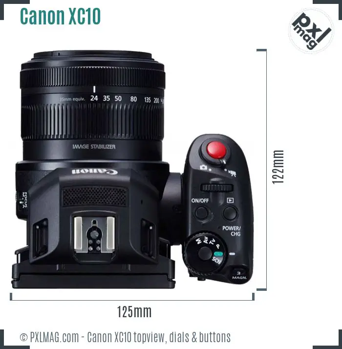 Canon XC10 topview buttons dials