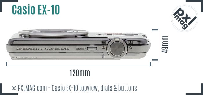 Casio Exilim EX-10 topview buttons dials