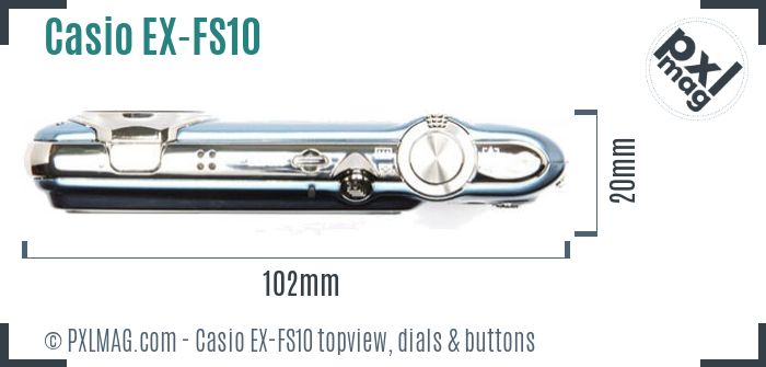 Casio Exilim EX-FS10 topview buttons dials
