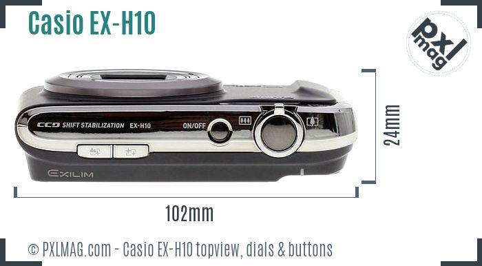 Casio Exilim EX-H10 topview buttons dials