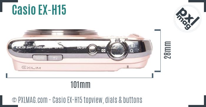 Casio Exilim EX-H15 topview buttons dials