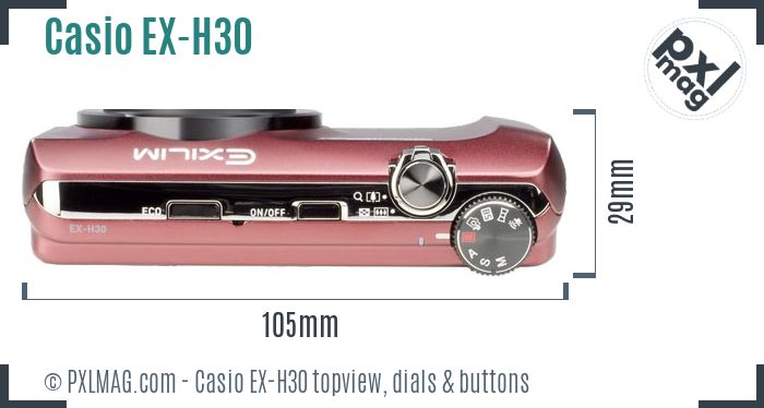 Casio Exilim EX-H30 topview buttons dials