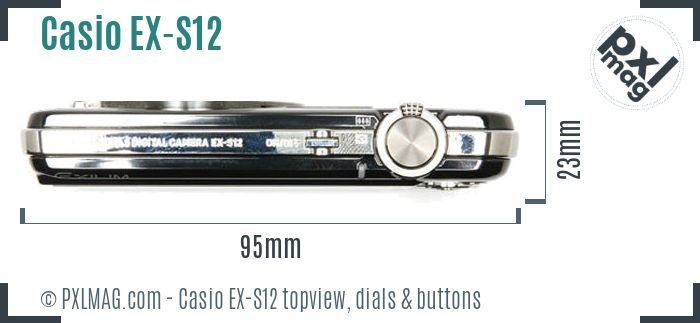Casio Exilim EX-S12 topview buttons dials