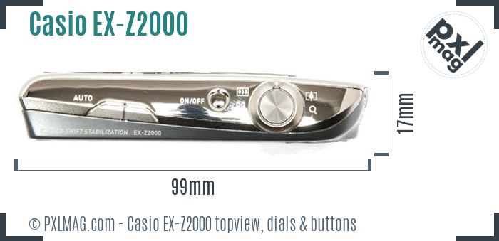 Casio Exilim EX-Z2000 topview buttons dials