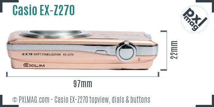 Casio Exilim EX-Z270 topview buttons dials