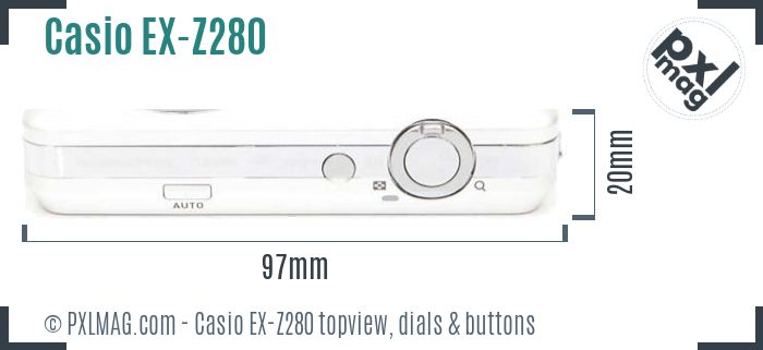 Casio Exilim EX-Z280 topview buttons dials