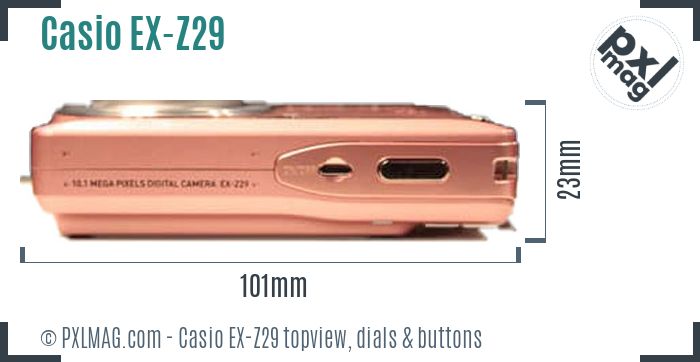 Casio Exilim EX-Z29 topview buttons dials