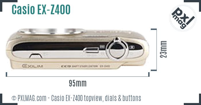 Casio Exilim EX-Z400 topview buttons dials