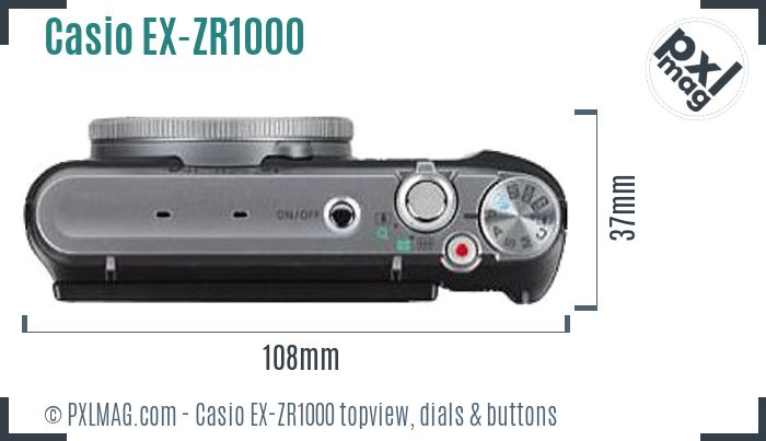 Casio Exilim EX-ZR1000 topview buttons dials