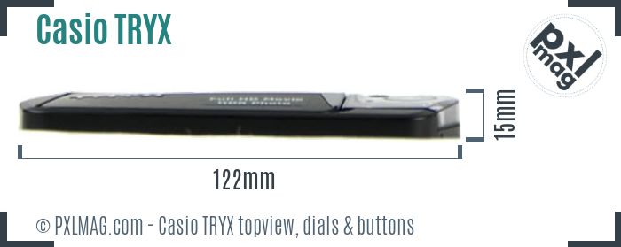 Casio Exilim TRYX topview buttons dials