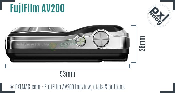 FujiFilm FinePix AV200 topview buttons dials