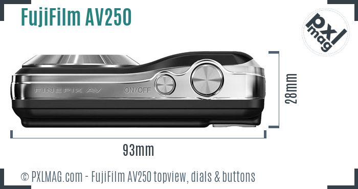 FujiFilm FinePix AV250 topview buttons dials