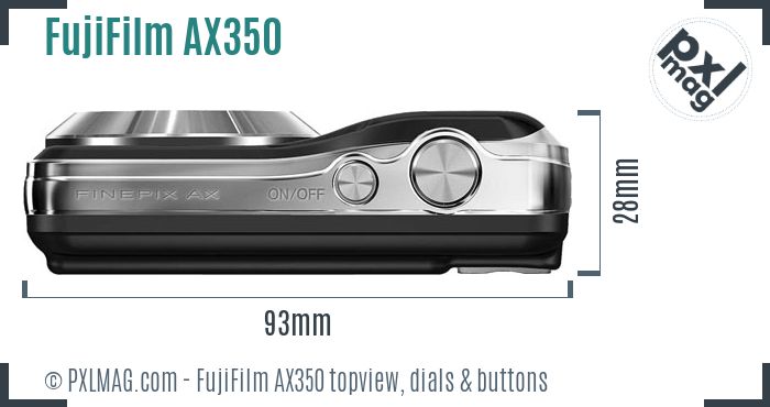 FujiFilm FinePix AX350 topview buttons dials