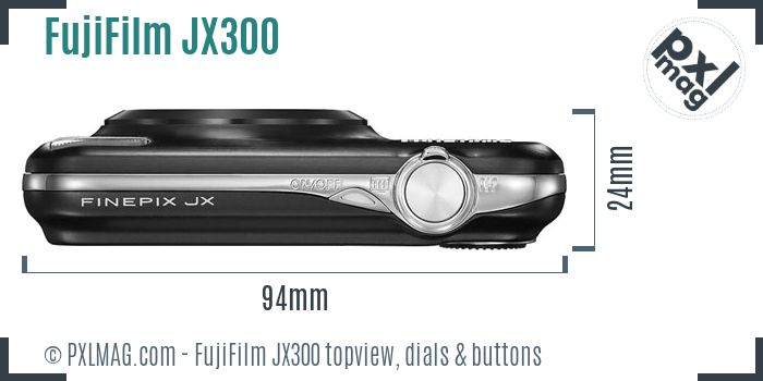 FujiFilm FinePix JX300 topview buttons dials