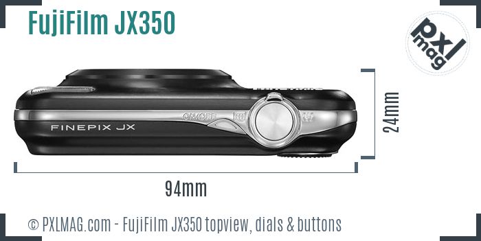 FujiFilm FinePix JX350 topview buttons dials
