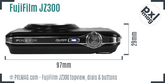 FujiFilm FinePix JZ300 topview buttons dials