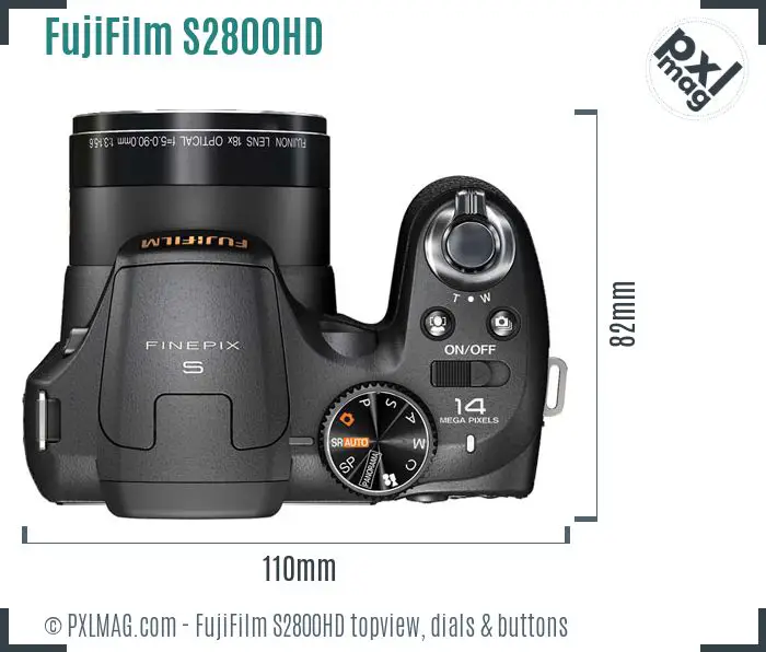 FujiFilm FinePix S2800HD topview buttons dials