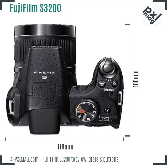 FujiFilm FinePix S3200 topview buttons dials