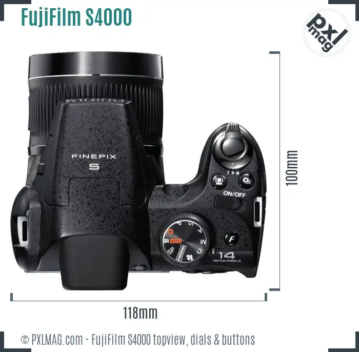 FujiFilm FinePix S4000 topview buttons dials