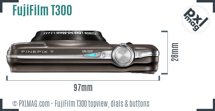 FujiFilm FinePix T300 topview buttons dials