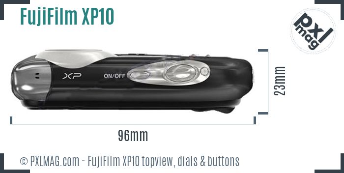 FujiFilm FinePix XP10 topview buttons dials