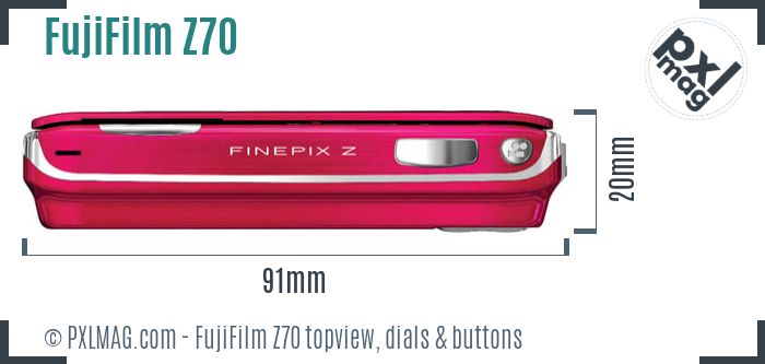 FujiFilm FinePix Z70 topview buttons dials