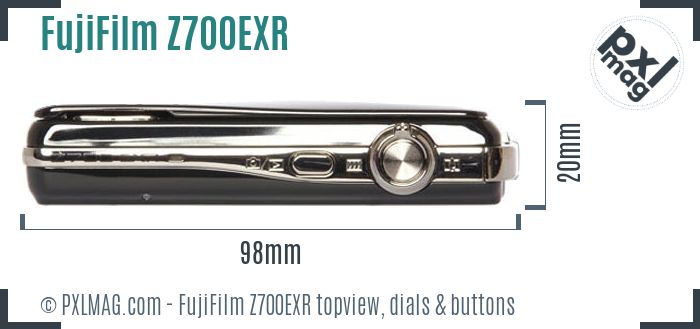 FujiFilm FinePix Z700EXR topview buttons dials
