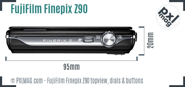 FujiFilm Finepix Z90 topview buttons dials