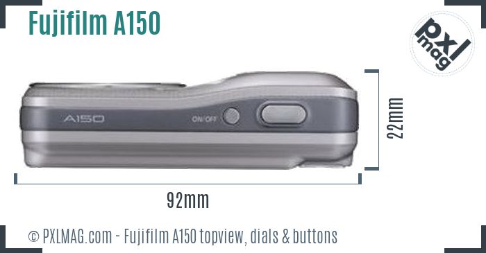 Fujifilm FinePix A150 topview buttons dials