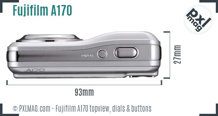 Fujifilm FinePix A170 topview buttons dials