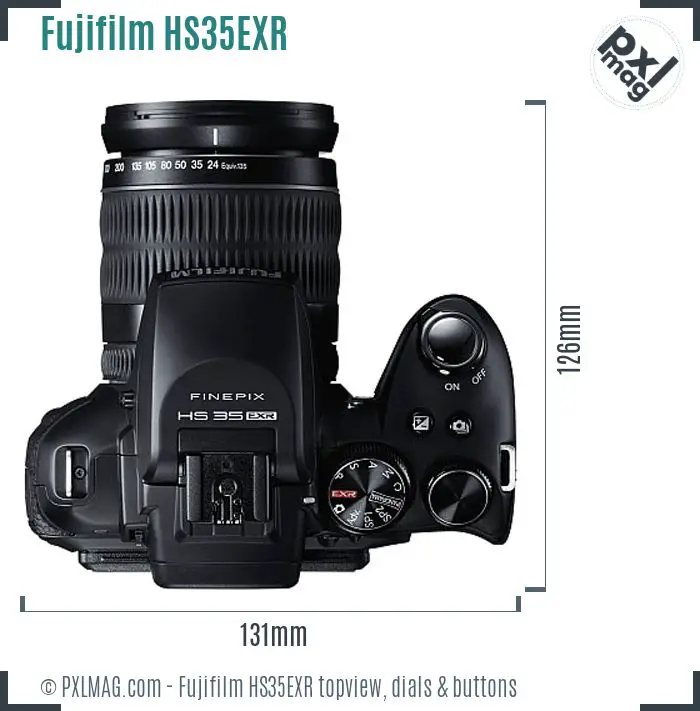 Fujifilm FinePix HS35EXR topview buttons dials