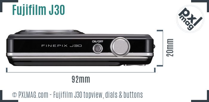 Fujifilm FinePix J30 topview buttons dials