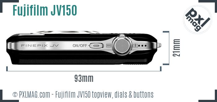 Fujifilm FinePix JV150 topview buttons dials
