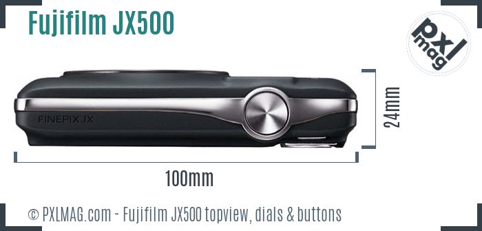 Fujifilm FinePix JX500 topview buttons dials