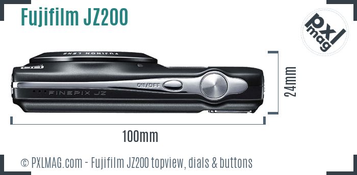 Fujifilm FinePix JZ200 topview buttons dials