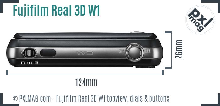 Fujifilm FinePix Real 3D W1 topview buttons dials